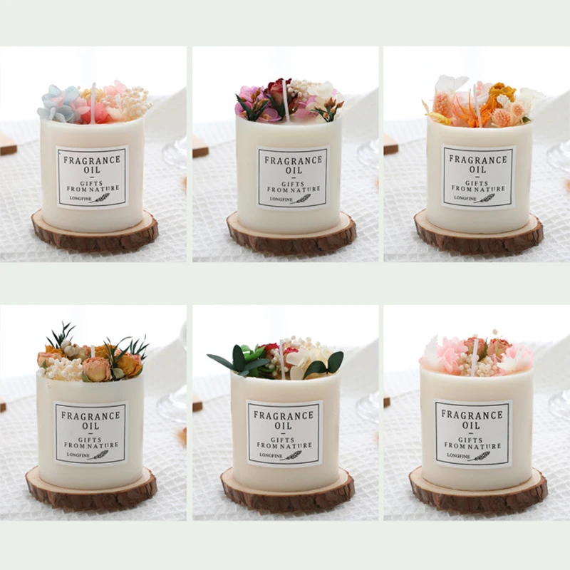 Ароматические свечи соевые фотосвечи без дыма с сушеными цветами романтическое