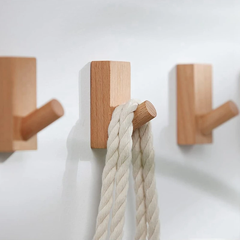 

Wood Wall Hooks, 3 Pack Natural Wooden Coat Hooks Wall Mounted, Wooden Hooks Craft Hat Rack Hat Hanger