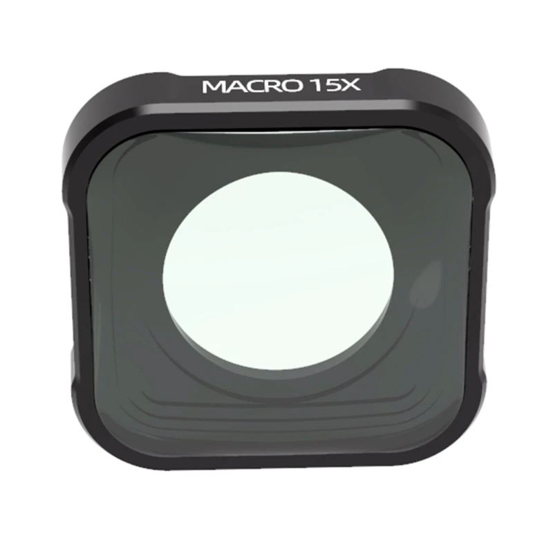 

15X Macro Camera Lens/Fisheye Lens 4K High Defination Optical Glass Lens Vlog Shooting Accessories for Hero 10/9 Black