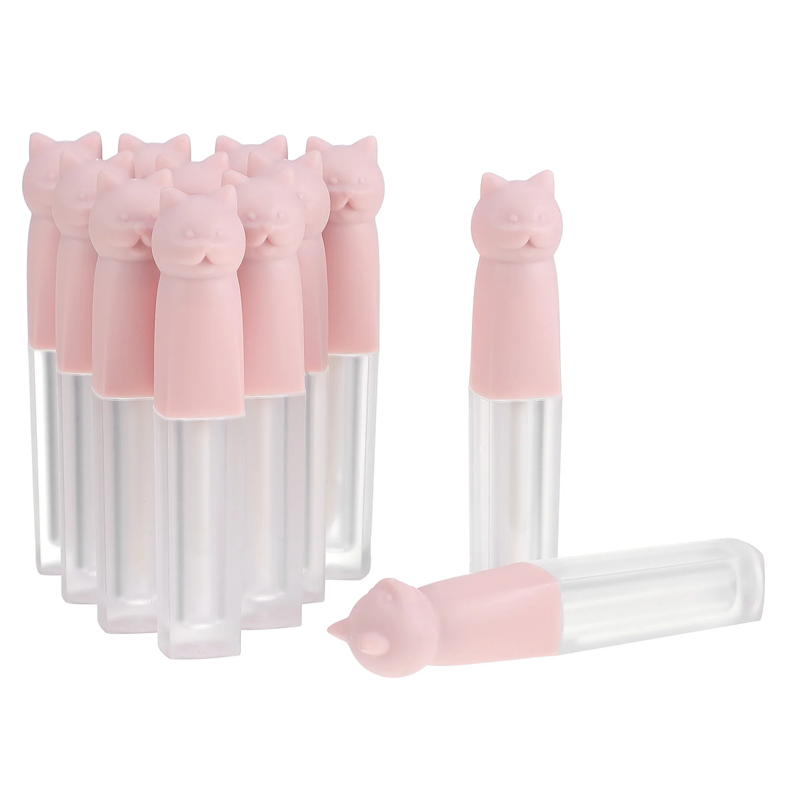 

Lip Gloss Tubes Tube Empty Lipstick Bottles Balm Refillable Lipgloss Cat Bottle Mini Containers Clear Cute Plastic Lid Container