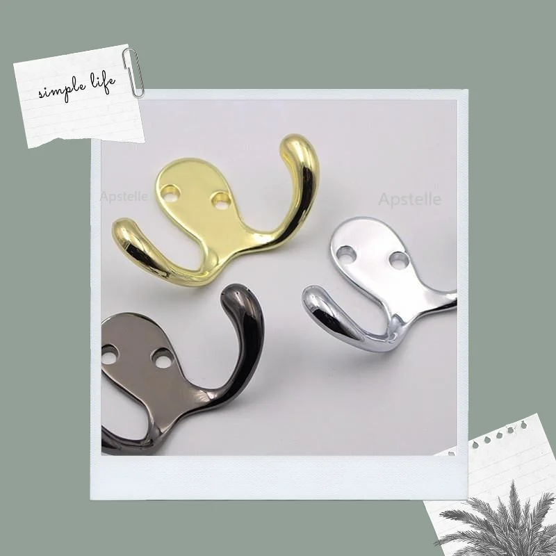 

2 Hole Hat Bag Towel Hanger Clothing Hanging Home Bathroom Antique Coat Hooks Wall-Mounted Storage Wall Hook Double Hanger
