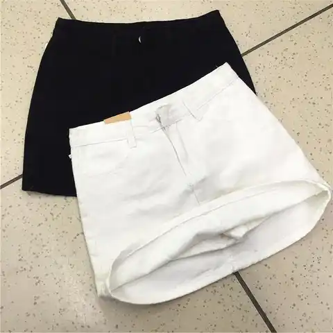 Woman Skirts 2021 Spring and Summer White Wrapped Skirt Denim Female A- line Short Skirt Culottes Mujer Faldas Saias Mulher