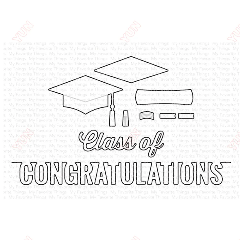 Счастливый Выпускной шапка с бахромой металлические штампы для вырезания