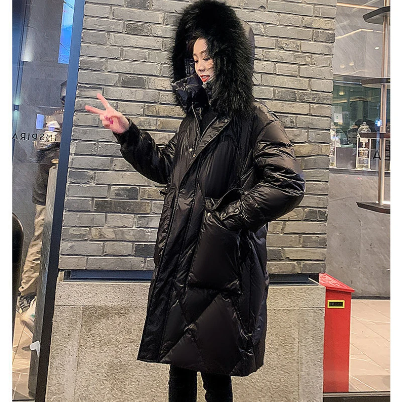 Women's Winter Coat Parka Long Feather Hooded Padded Jacket Jacket Warmth Free Shipping Wholesale Plus Size Korean Fashion New
