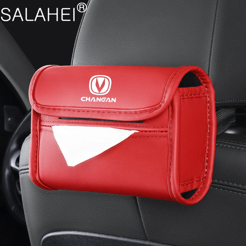 

PU Leather Car Logo Tissue Box Creative Holder For Changan CS75 PLUS CS95 CS35 Alsvin CS15 CS55 Auto Storage Case Accessories