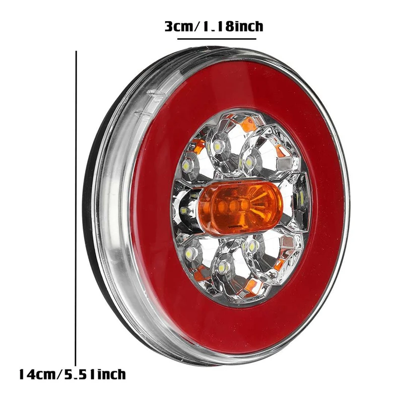 4PCS Truck LED Tail Light 12-24V 4-In-1 Trailer Dynamic Brake Signal For Car RV Bus