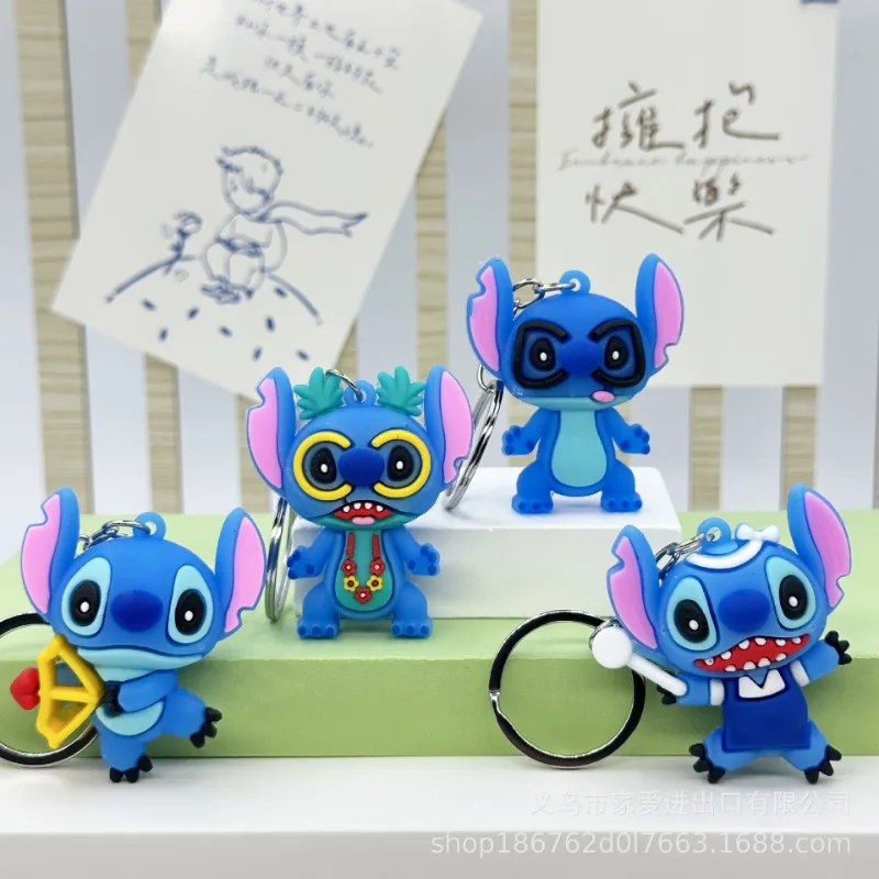 

New Disney Cartoon Lilo & Stitch Keychain Kawaii Stitch Key Ring Mobile for Phone Bag Hanging Jewelry Children Birthday Gifts