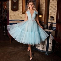bule tulle evening dresses quinceanera sweet formal prom gowns made to order celebrity vestidos fiesta gala robes de soiree