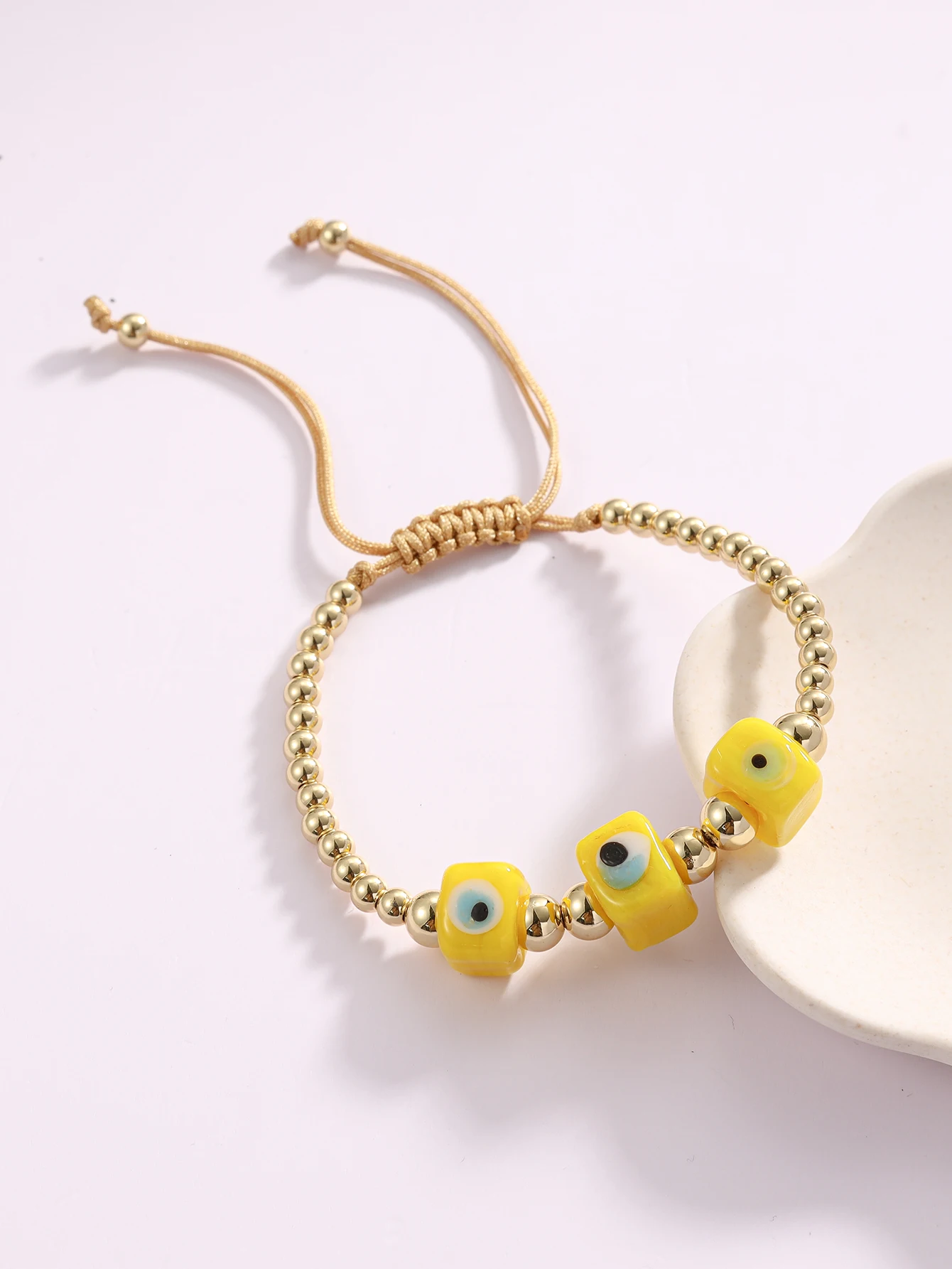 Bohemian Fashion Colorful Three Layer Rice Bead Bracelet Devil's Eye Adjustable Beaded Original Women's Bracelet