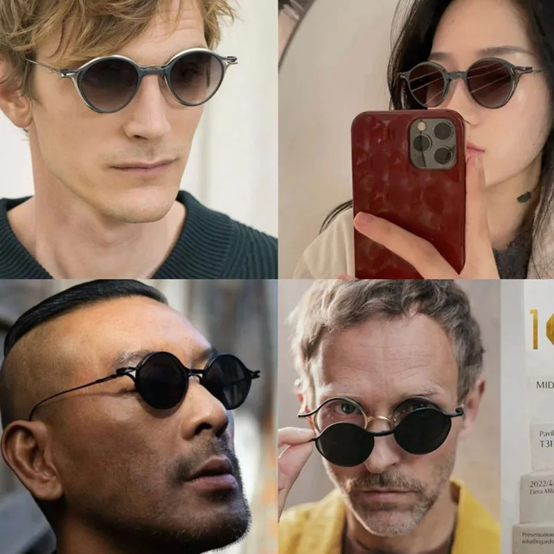 Очки солнцезащитные круглые винтажные оптические очки из чистого титана со