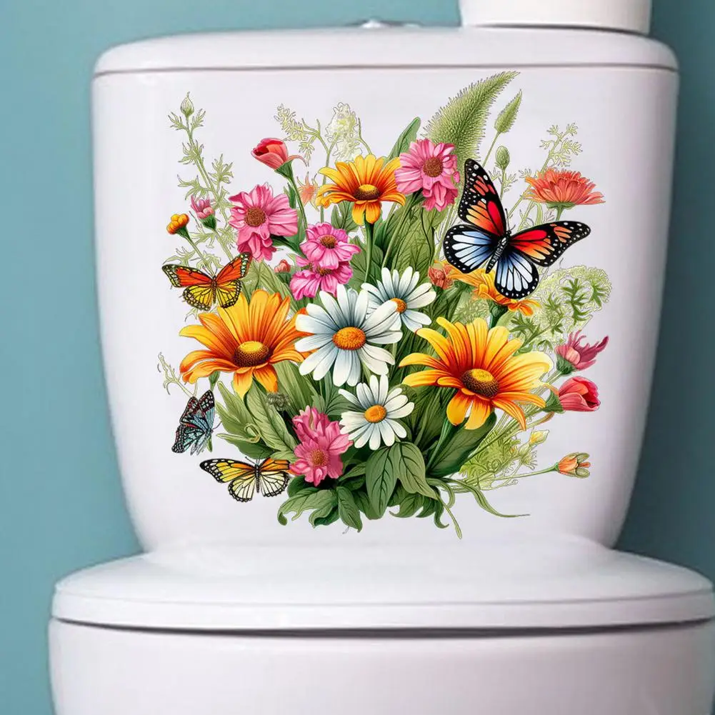 Наклейки на стену с изображением бабочки и цветов съемная Наклейка