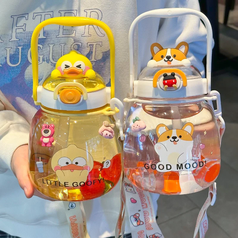 

Large-capacity Cup Outdoor Portable Plastic Cup Straw Children's Water Cup Sports Kettle Cup Water Bottle for Kids