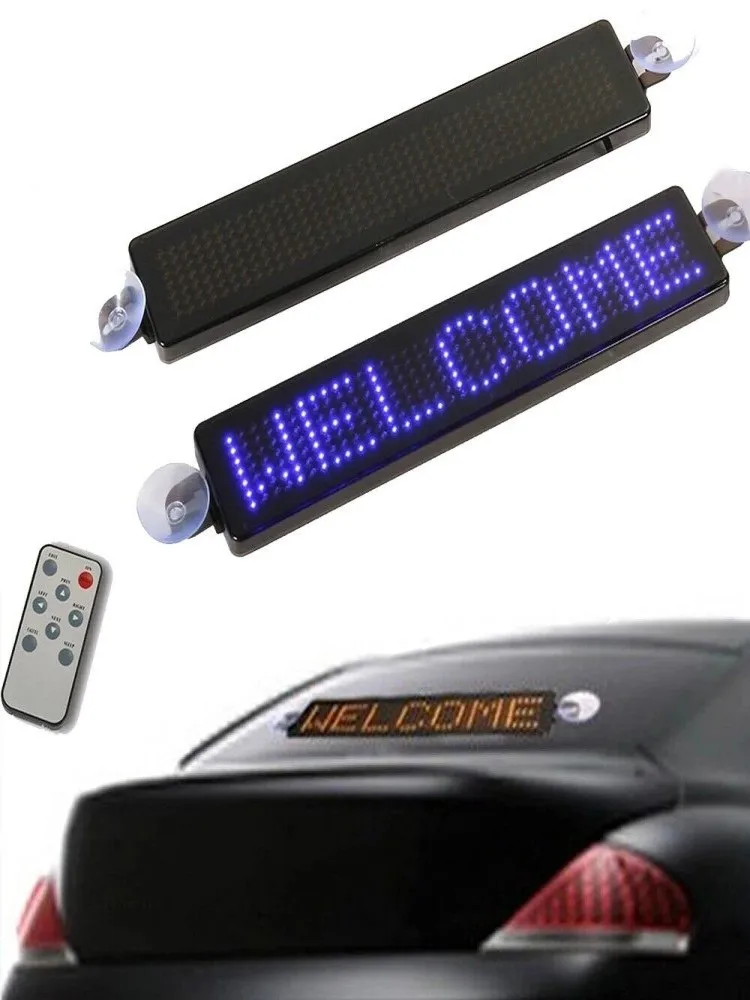 

12V Car LED Programmable Sign Moving Scrolling Message Display Board Screen 23x 5cm Mini LED Display Text Digits Pattern Display