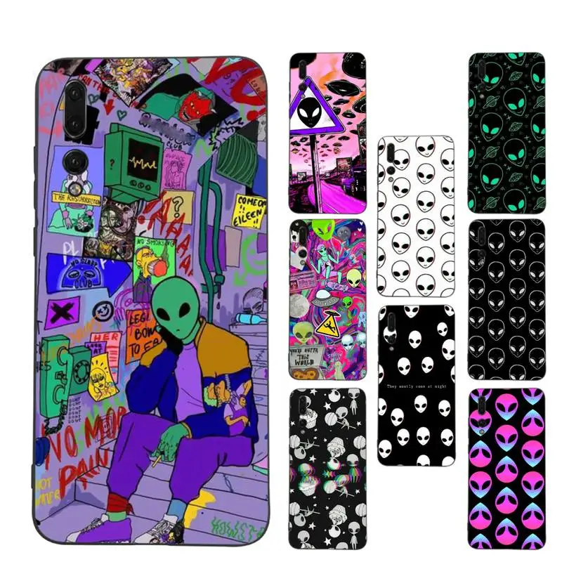 

Cool Alien Phone Case for Samsung S21 A10 for Redmi Note 7 9 for Huawei P30Pro Honor 8X 10i cover