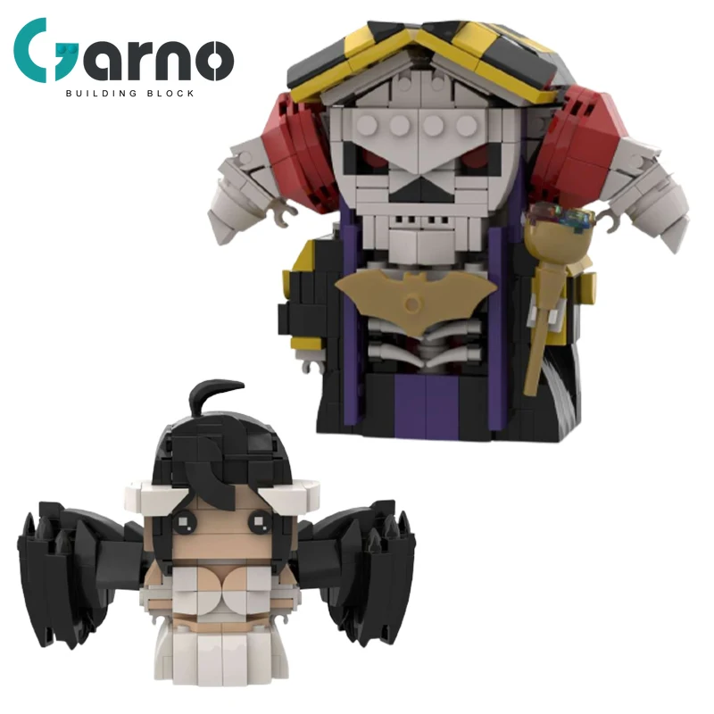 

Garno Anime Overlord Ainz Urgong Albedo Brickheadz Action Figure Block Construction Set for Boy Assembling Children Toys Gifts