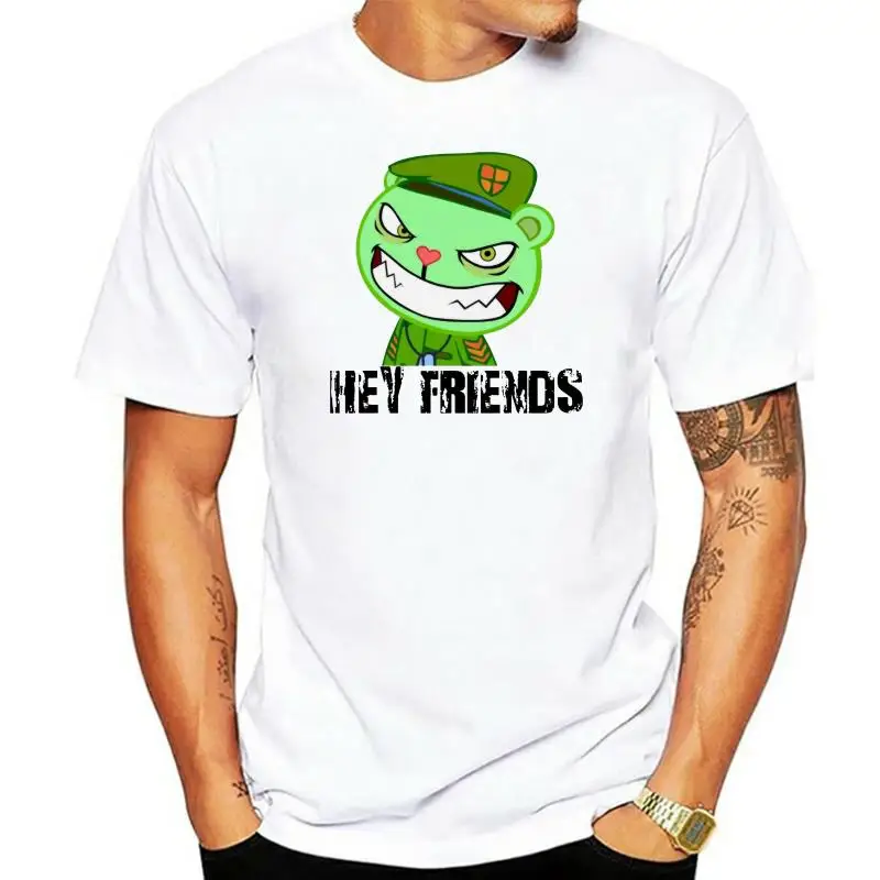 

Men T shirt Summer Fashion Happy Tree Friends White O-neck Cool Personality Tee High Quality Print Short Sleeves women