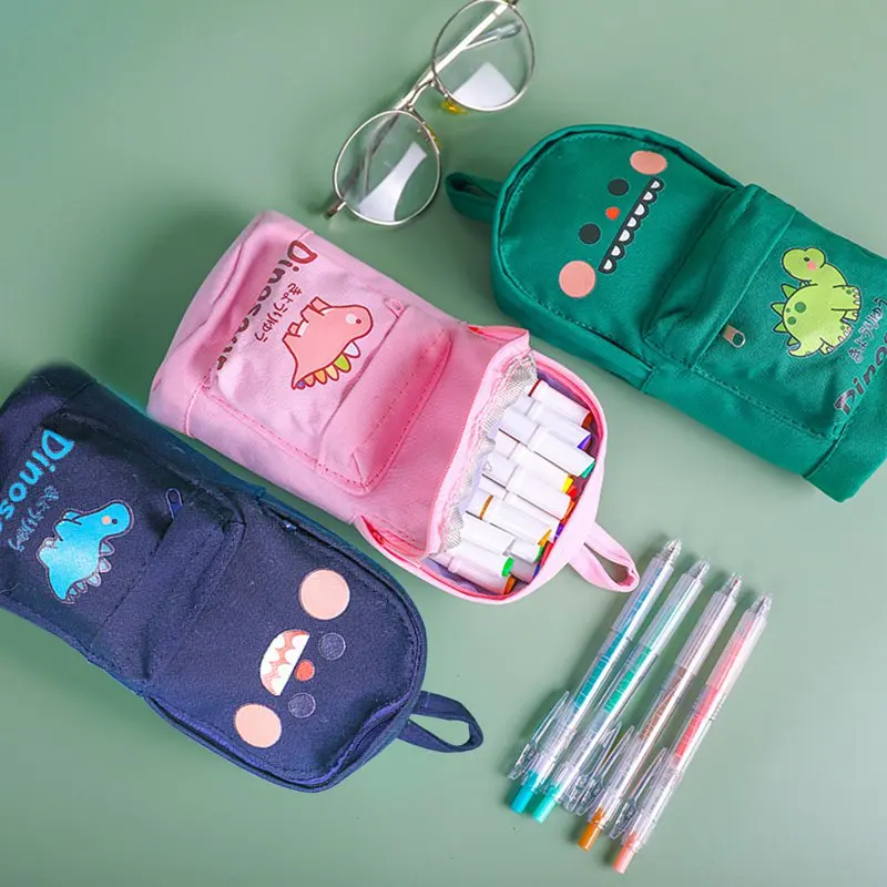 

Kawaii ручка с динозавром пенал мультяшная школьная сумка форма Органайзер сумка для ручек Канцелярские Принадлежности для школы