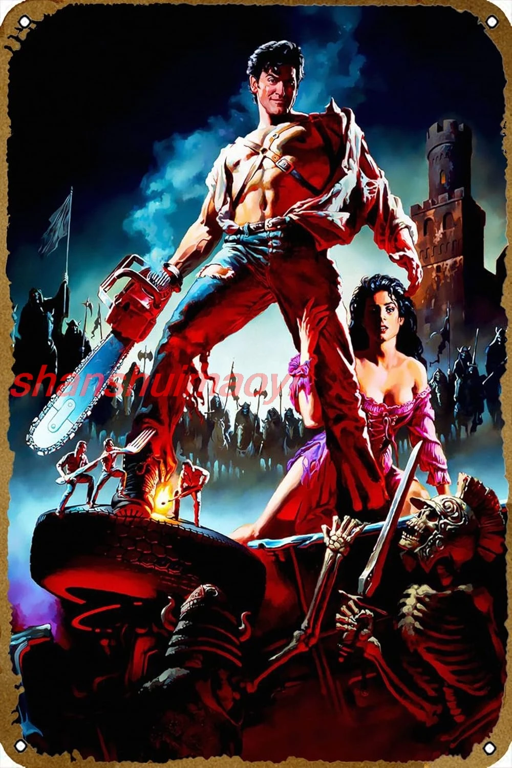 Постер фильма Армия тьмы металлическая жестяная вывеска 8x12 дюймов настенный