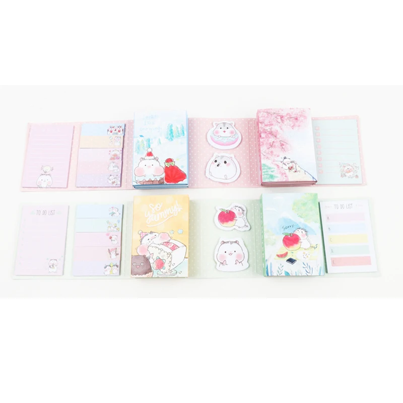 

1pack/lot Cute Fold Peach Hamster Office School Supplies Sticky Notes Planner Stickers