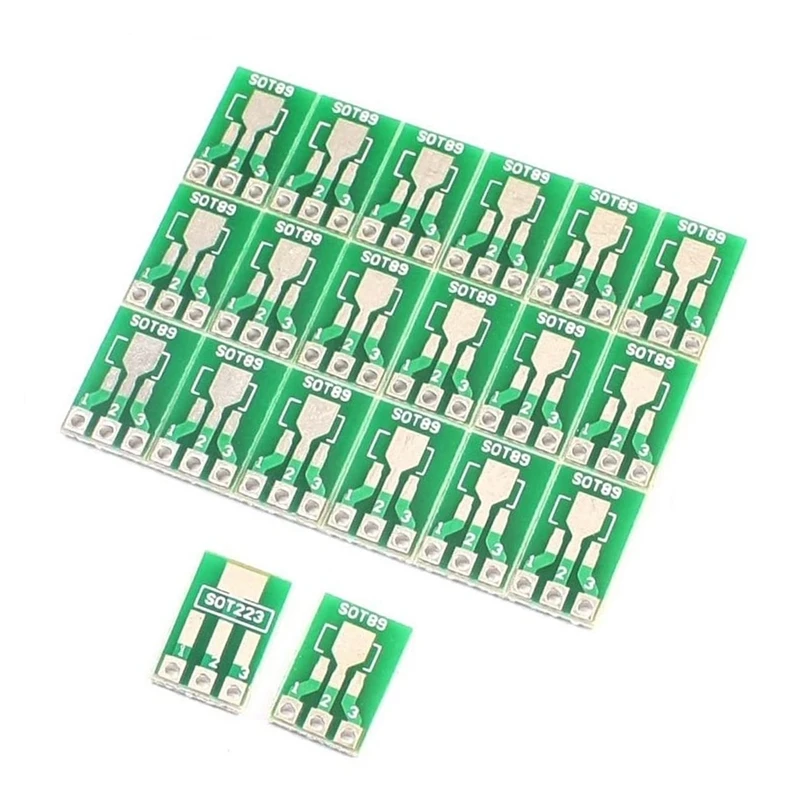 

ABHU 20Pcs SOT89 SOT223 To DIP PCB Transfer Board Pin Adapter Converter Double Sides 1.5Mm 2.3Mm To 2.54Mm Pin Pitch Pinboard