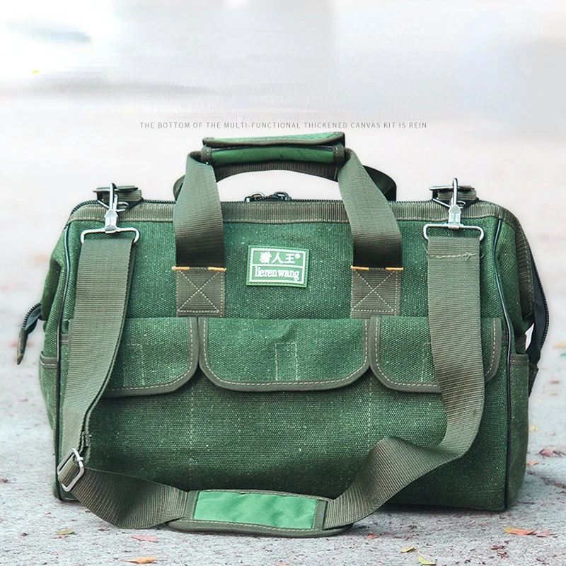New Wear Resistant Electrician Tool Bag Woodworking Repair Canvas Bag Thickened Durable Large Capacity Work Drill Storage Tools