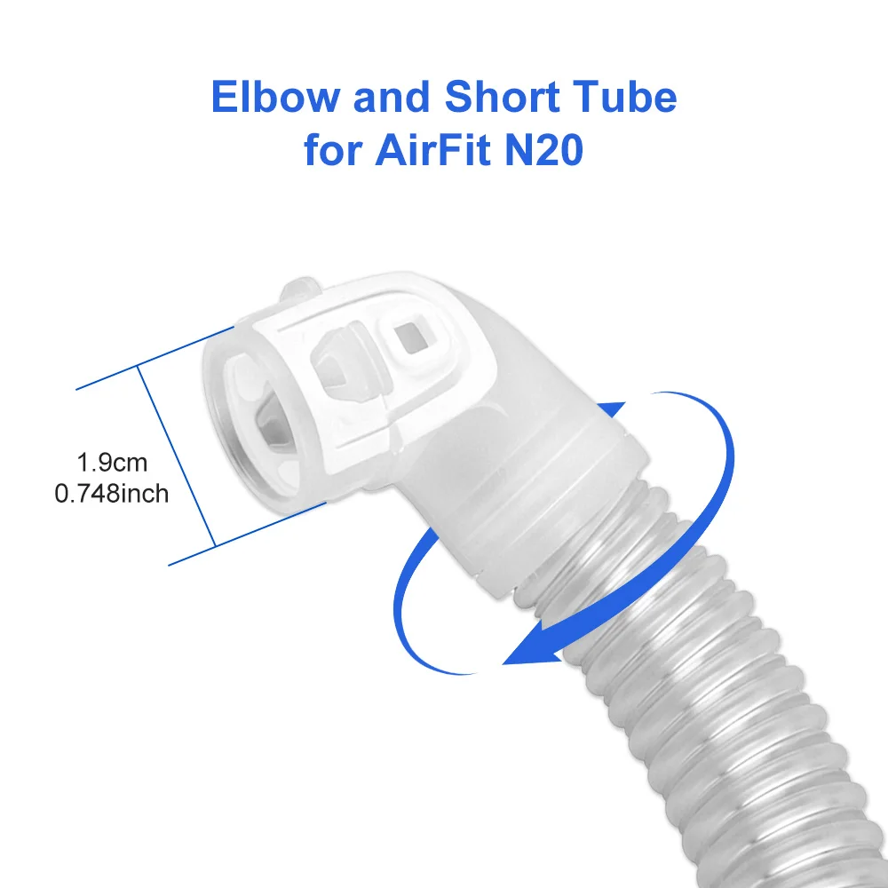 Фото Комплект из 2/1 шт. трубок для масок CPAP Airfit N20, сменный короткий шланг, совместимый с Airtouch N20, снижает шум и устраняет протечки №3