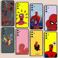 weird marvel spiderman phone case for huawei p10 p20 p30 p40 p50 lite pro 2019 plus lite e 5g black luxury silicone back soft