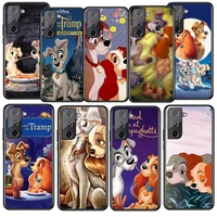 lady the tramp spaghetti kiss for samsung galaxy s22 s21 s20 ultra pro lite s10 5g s10e s9 plus black cover phone case