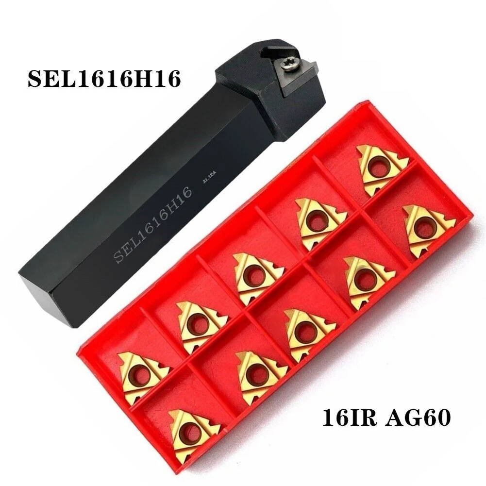 

SEL1616H16 Threading Turning Tool Holder 16IR AG60 CNC Cutting Carbide Inserts Wrench Set Mechanical Lathe Machine Workshop Tool