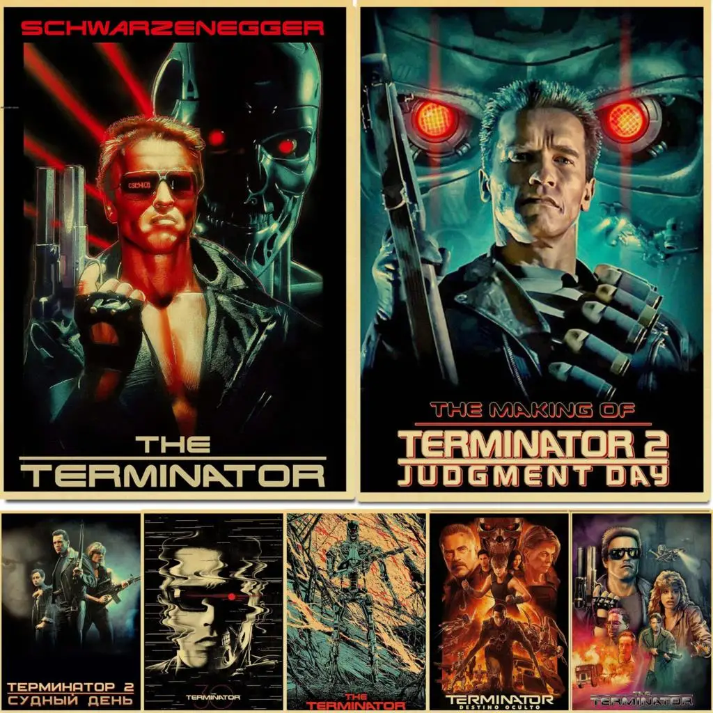 

classic Science fiction movies The Terminator Retro Poster Vintage poster Wall Decor Personalised Room Decoration Kraft Paper