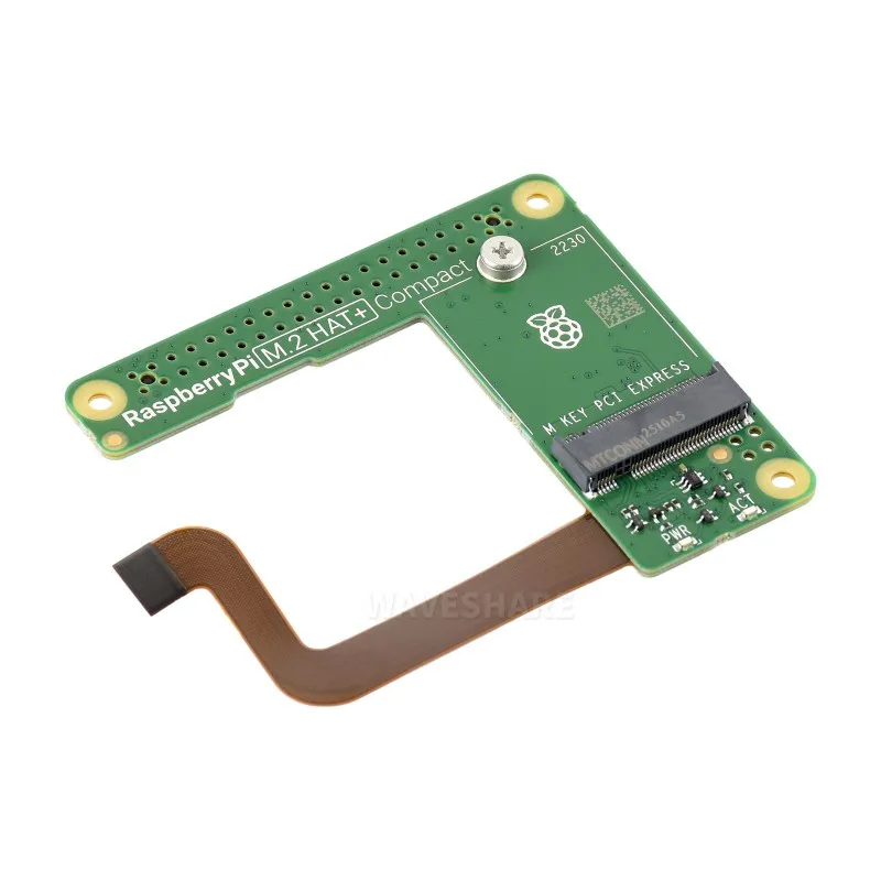 Фото Официальный Raspberry Pi 5 M.2 HAT+ Compact, HAT для NVMe 2230 SSD, совместимый с корпусом №3