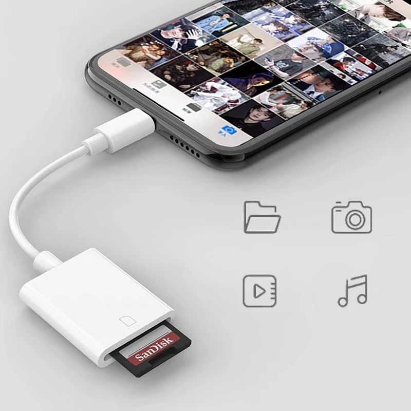 Устройство чтения карт памяти для IPhone, SD, TF, IPhone 6/7/8/X/XR/11/12