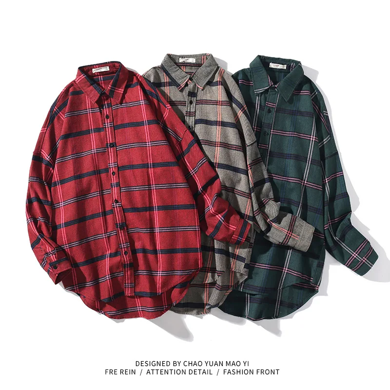 

Spring New Product Men Plaid Shirts Fashion Casual Men's Turn-Down Collar Long Sleeve Shirts Male Comfortable Shirt Tops
