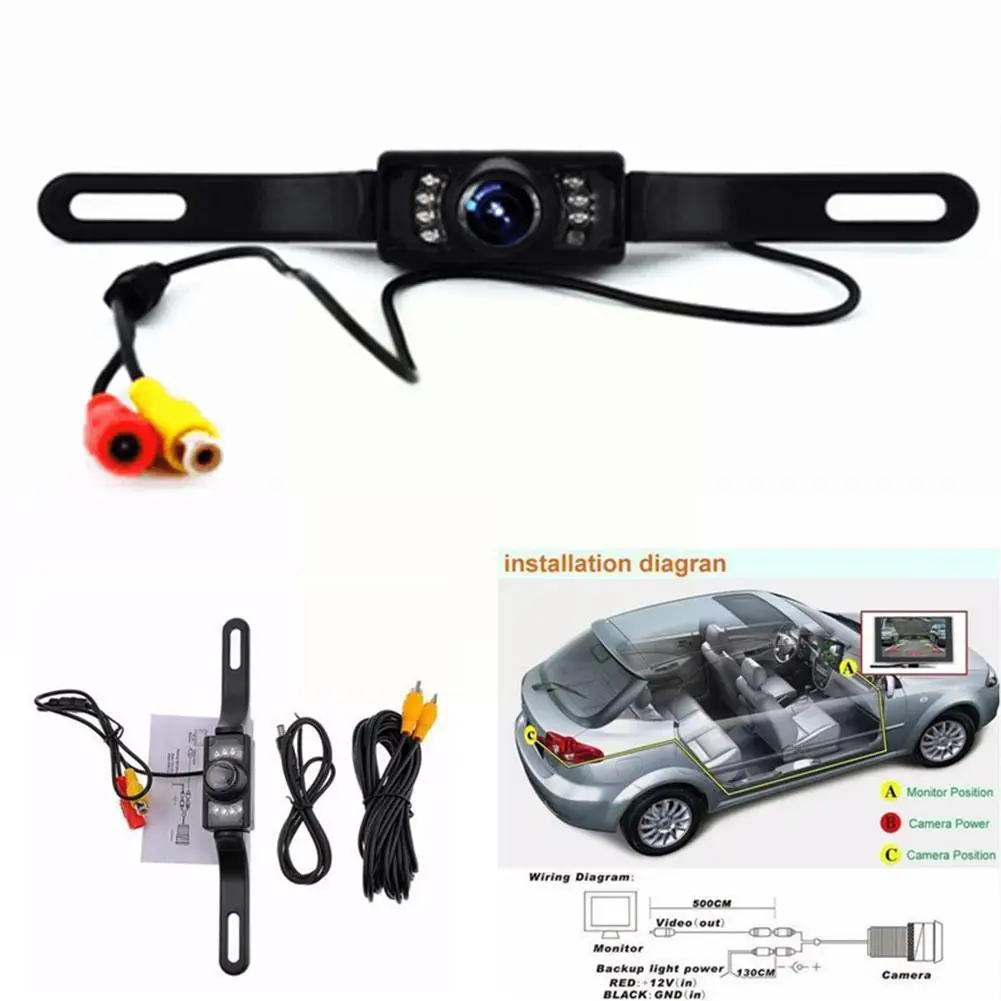 

1PCS Waterproof HD Car RearView Reverse Backup Camera Rear Camera Plate License Car Night Vision I3M6