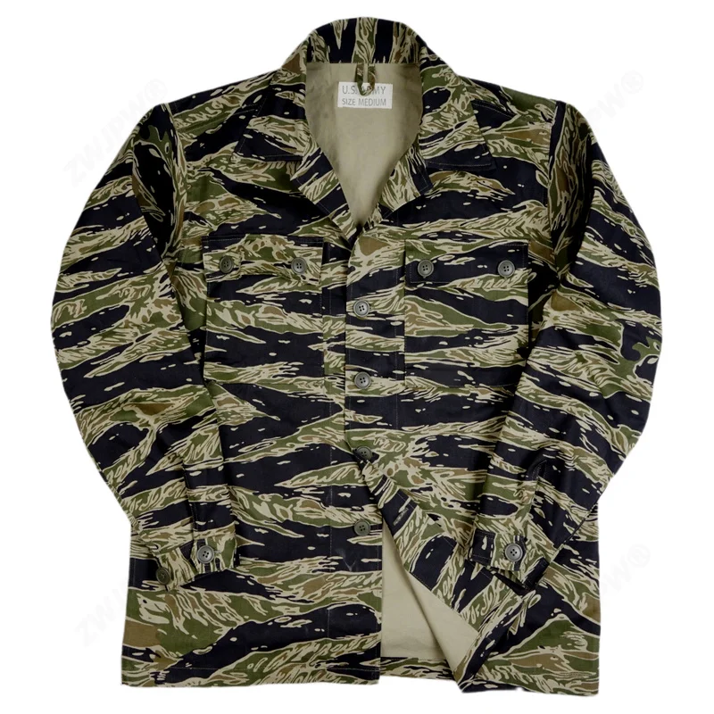 USMC Vietnam War US Army Tiger Stripe Camo Tactical Jacket TCU Tops Twill Vintage Tactical Clothing Tigerstripe Camouflage