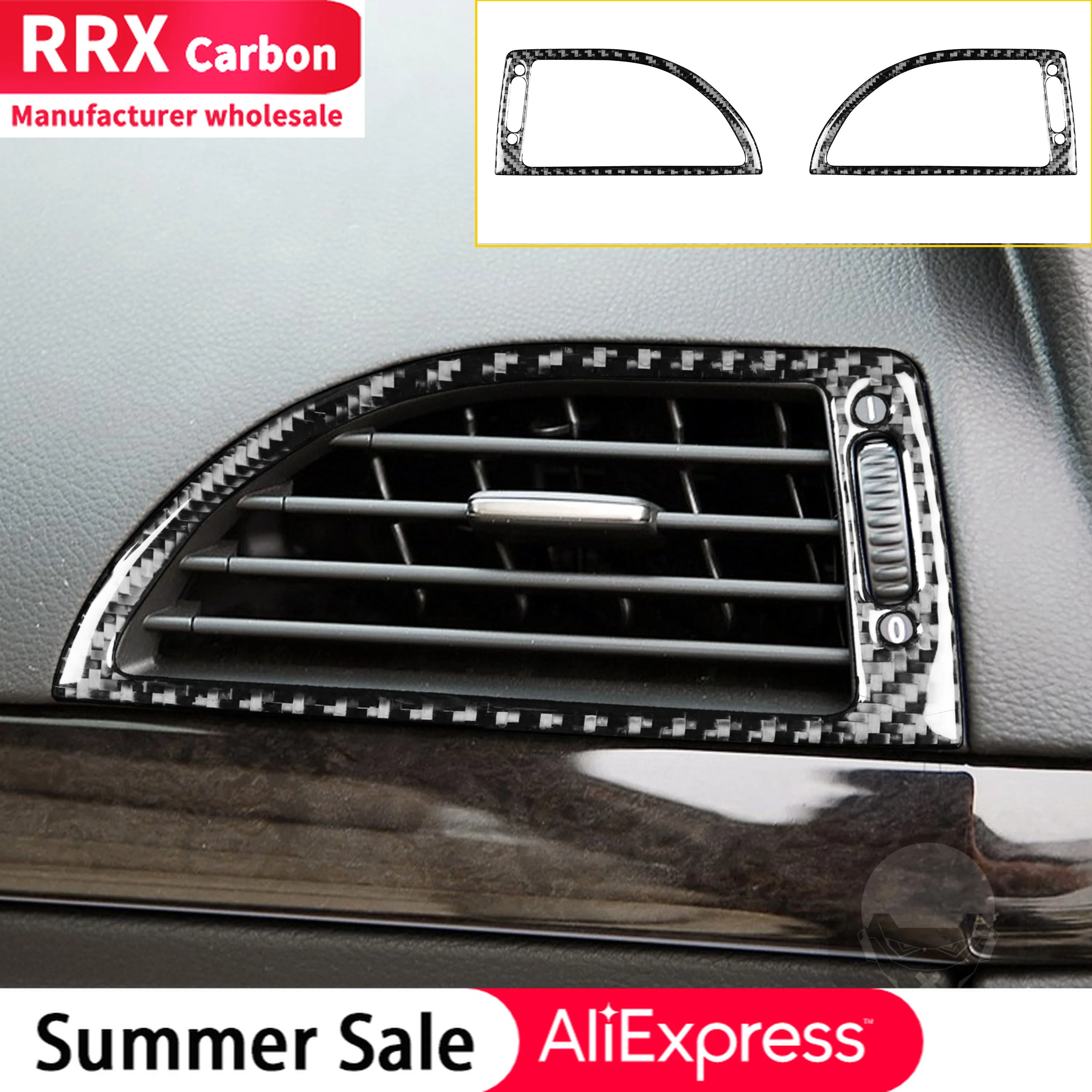 

RRX Carbon Fiber Dashboard Side Air Vents Stickers for BMW 6 Series M6 E63 E64 2004 2005 2006 2007 2008 2009 2010 Car Interiors
