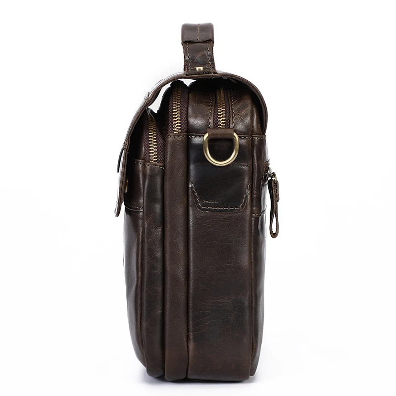 Vintage Men Shoulder Bag Genuine Leather Messenger Postman Bags for Man Husband Phone Office Crossbody Bags Hand Bag Sling Bag
