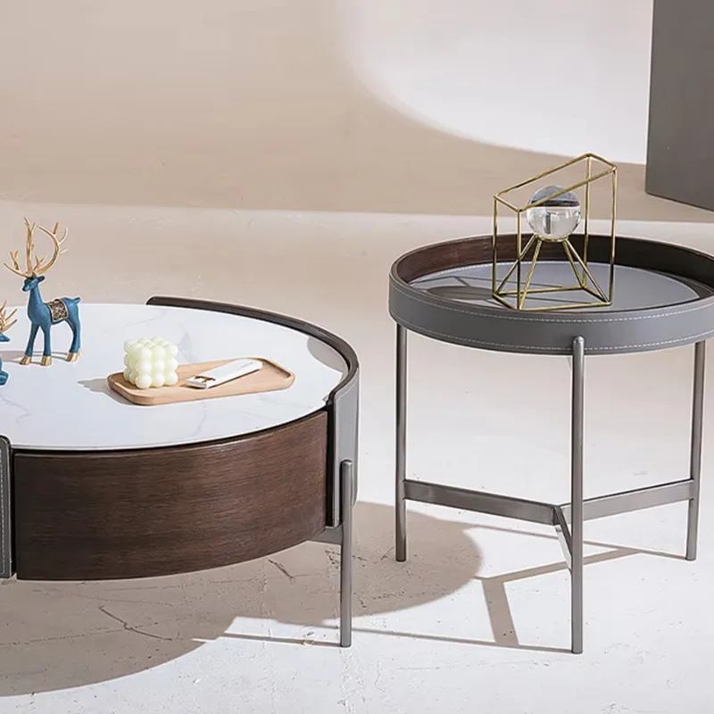 Итальянский минималистичный приставной столик мебель эстетический