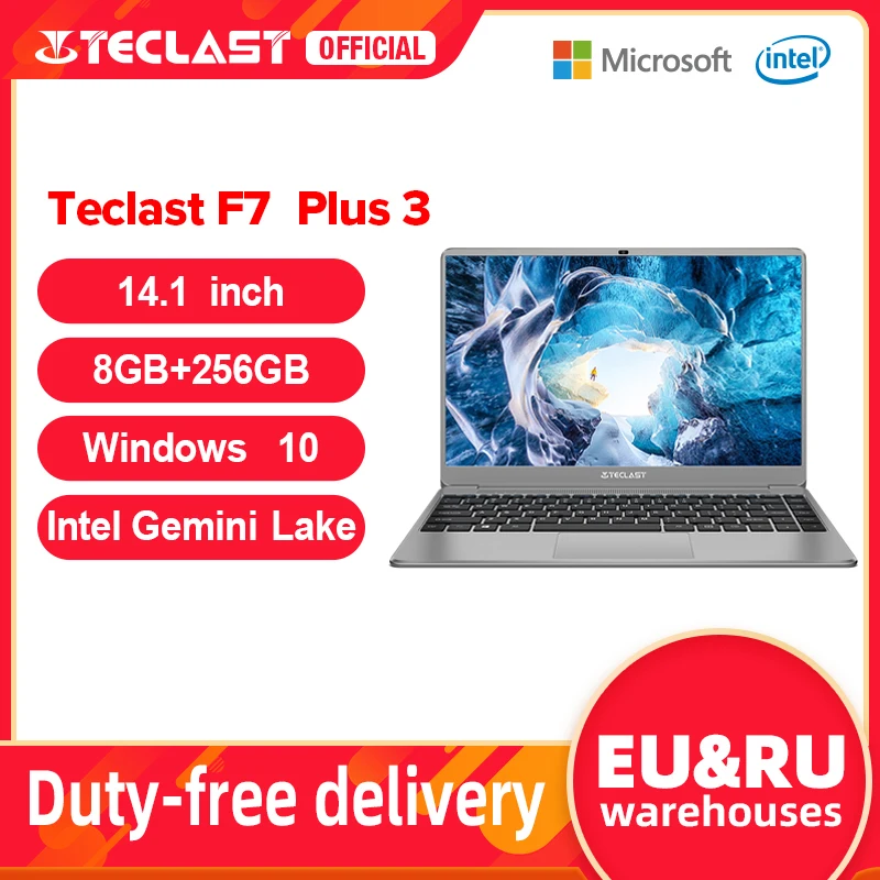  Teclast F7 Plus 3 14,1-дюймовый ноутбук 8 ГБ ОЗУ 256 ГБ SSD Intel Gemini Lake N4120 Двухдиапазонный компьютер с Wi-Fi 1920x1080 Ноутбук с Windows 10 