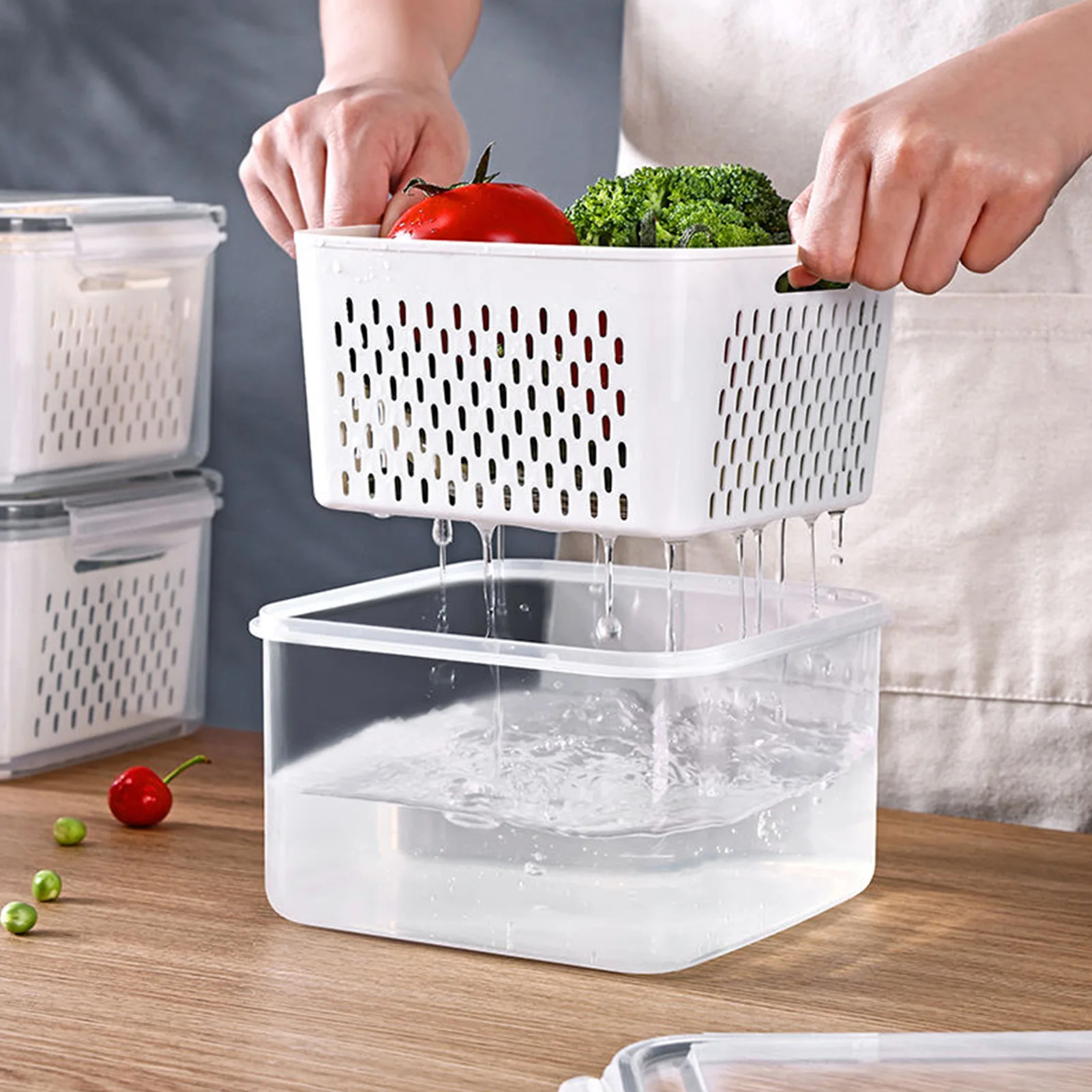 

Fresh Vegetable Fruit Storage Containers Clear Produce Saver Container Clear Fridge Storage Containers With Lid Produce Saver