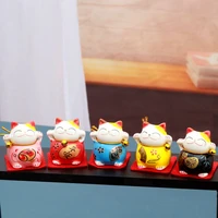 5pcsset hovfeler types japanese cartoon lucky cat fortune ceramic crafts ornament landscape home decor accessories gifts