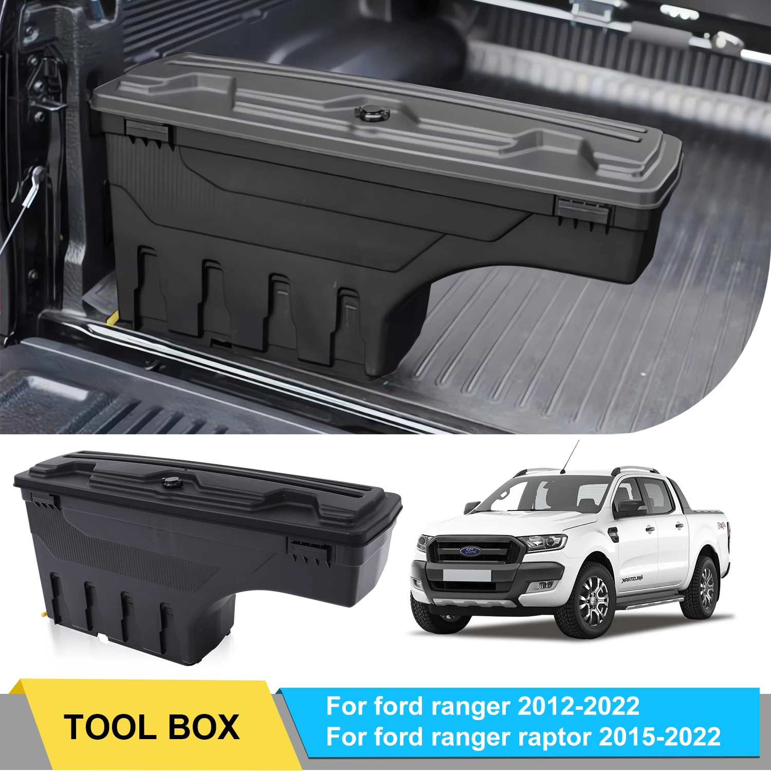 

Car Accessories Right Left Secure Swing Case Rotatable Tool Box For Ford Ranger 2012-2022 XL XLS XLT LIMITED WILDTRAK
