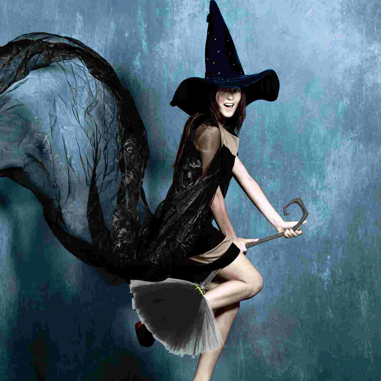 

Halloween Costum Party Cosplay Witch Broom Plastic Apparel Witches Mesh Costume