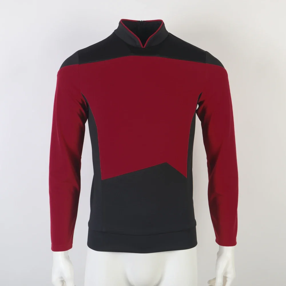 Фото Star TNG The Next Generation Trek Красная Желто-Синяя Рубашка Униформа Косплей Костюм Для Мужчин Пальто Хэллоуин Вечеринка №3