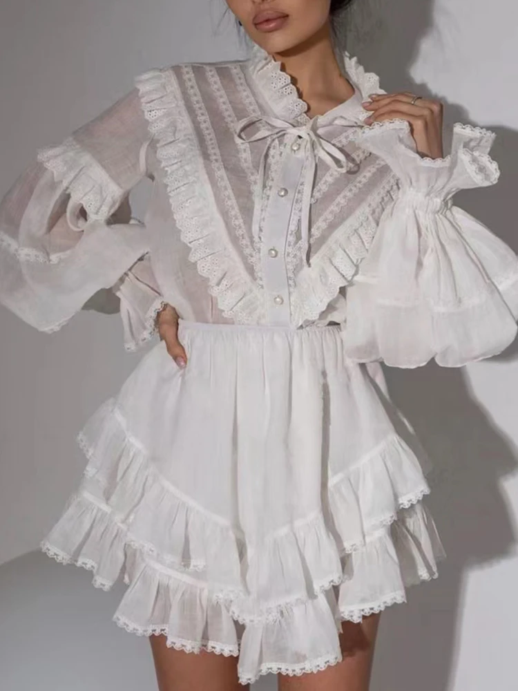 Женский комплект из двух предметов VGH Однотонная рубашка со стоячим воротником и