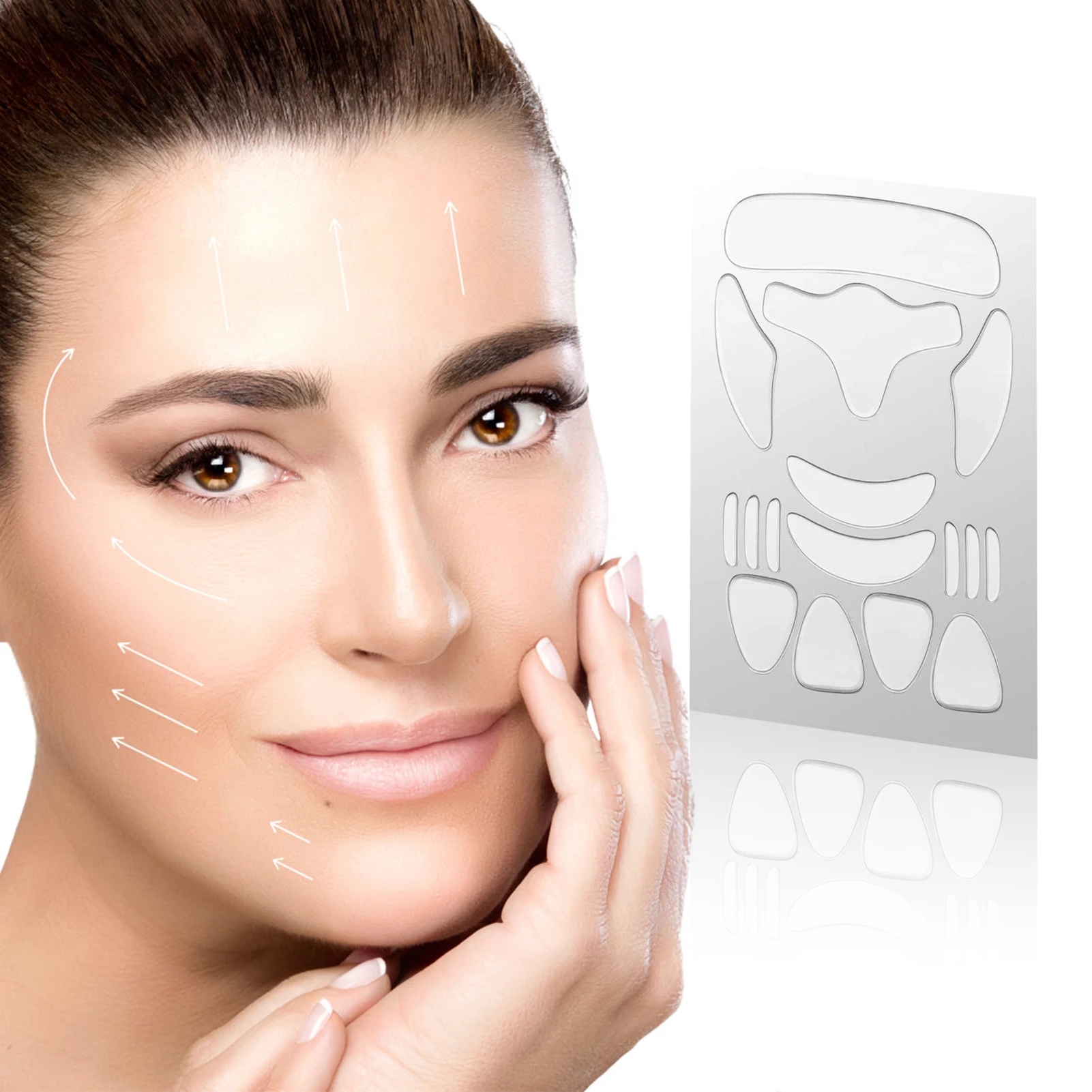 

16PCS Reusable Silicone Patches Anti-Rimpel Pads Silicone Wrinkle Removal Sticker Face Forehead Neck Eye Sticker Skin Care Patch
