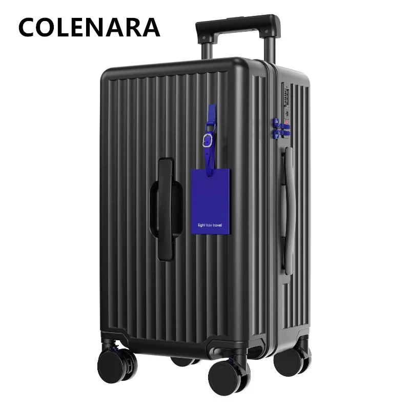 Фото Дорожный чемодан COLENARA с отделением для стакана и портативной сумкой для багажа, 20 дюймов, подходит для ручной клади на колесиках №3
