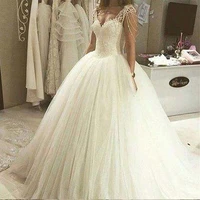 zj9082 ivory lace tulle beading floor length beach wedding dress spaghetti straps bridal gowns for women