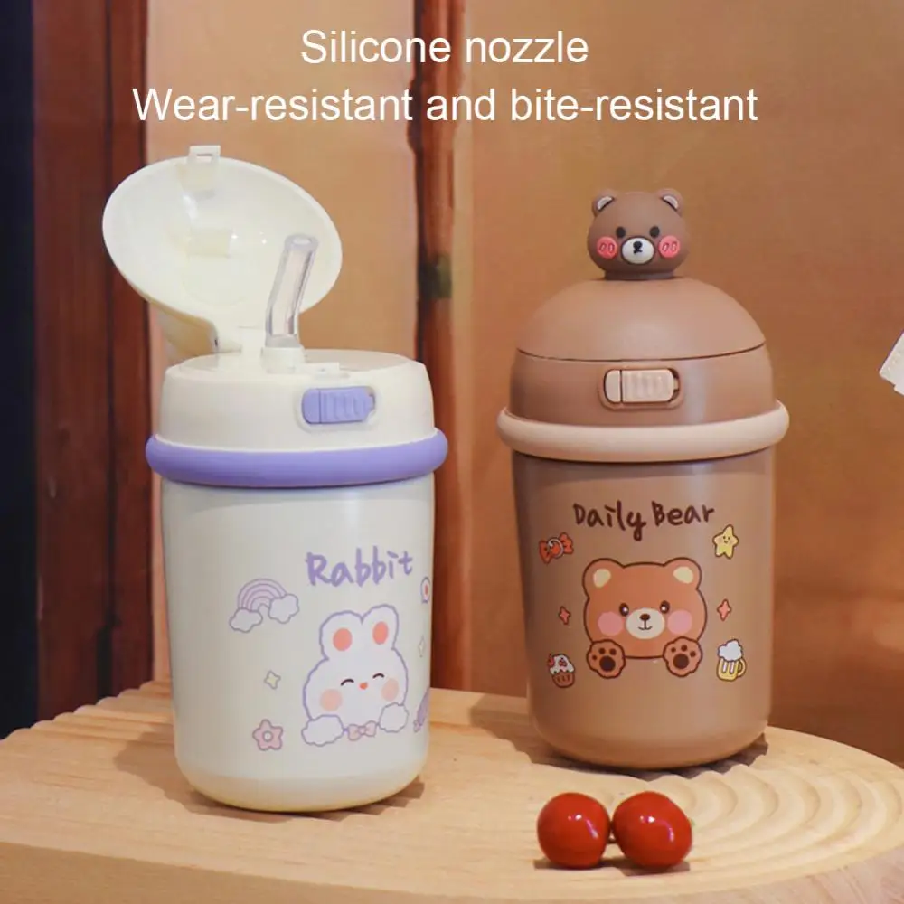 

Children's Water Bottle Portable Stainless Steel Thermos Cup Girls Super 350ml Cute Bear Cup Water Bottle Take-away