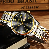 top brand watch men stainless steel business date clock male waterproof luminous watches mens luxury sport quartz wrist watch